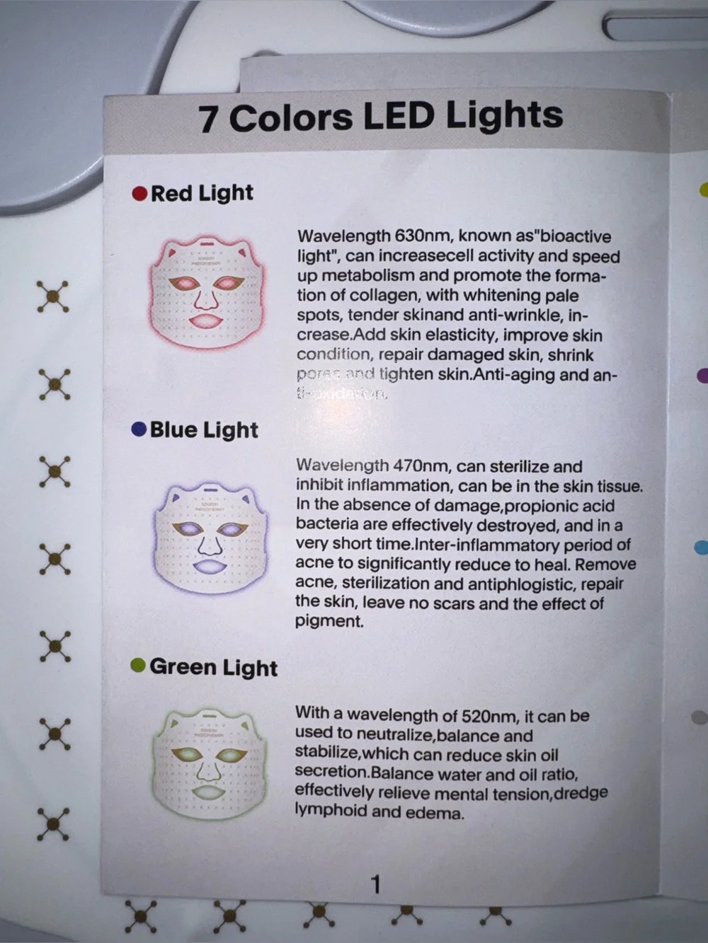 7-1 COLOR LIGHTS LED BEAUTY MASK
